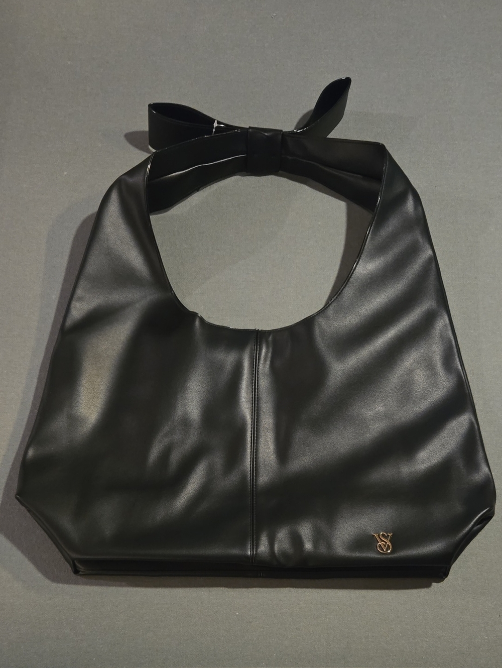 Victoria's Secret - NWT - Black Faux Leather Bag with Bow Strap